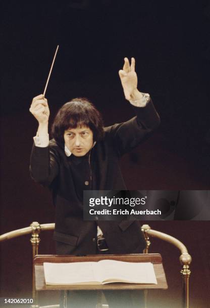 American pianist, conductor, and composer Andre Previn, circa 1968.