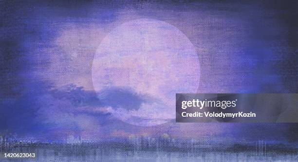 fantastic horizontal background with a star disk over the city - dramatic city stock illustrations