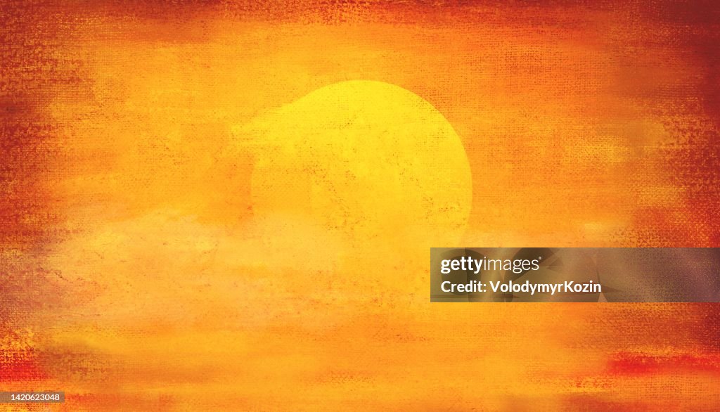 Sun Banner Fantasy Scenic Fantasy Background With Sun Disk Against Dramatic Cloud Cover ...