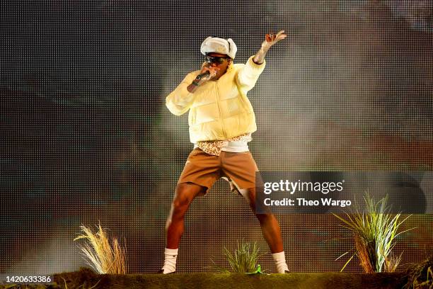 Tyler, the Creator performs onstage during 2022 Made In America at Benjamin Franklin Parkway on September 03, 2022 in Philadelphia, Pennsylvania.