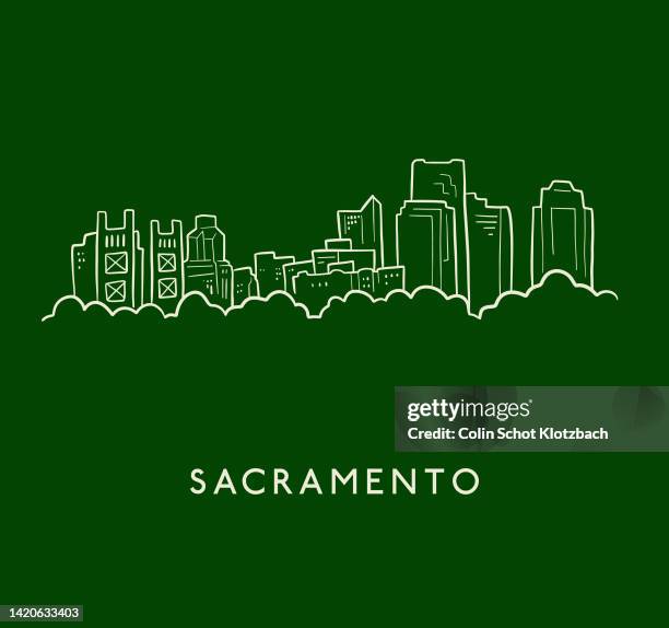 illustrations, cliparts, dessins animés et icônes de croquis de l’horizon de sacramento - sacramento