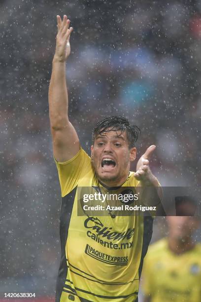 Jorge Meré of Mazatlán reacts during the 12th round match between Monterrey and Mazatlan FC as part of the Torneo Apertura 2022 Liga MX at BBVA...