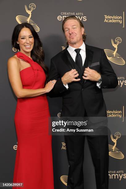 Joanna Gaines and Chip Gaines attend the 2022 Creative Arts Emmys at Microsoft Theater on September 03, 2022 in Los Angeles, California.