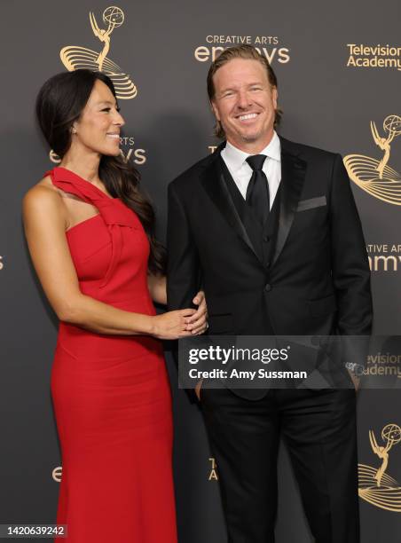 Joanna Gaines and Chip Gaines attend the 2022 Creative Arts Emmys at Microsoft Theater on September 03, 2022 in Los Angeles, California.