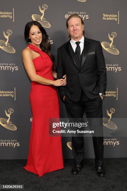 Joanna Gaines and Chip Gaines attend the 2022 Creative Arts Emmys at Microsoft Theater on September 03, 2022 in Los Angeles, California.