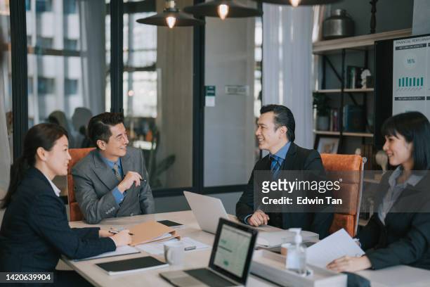 diversify asian business person meeting discussion in board room - managing director office stock pictures, royalty-free photos & images