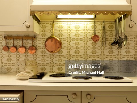 Retro house interior kitchen