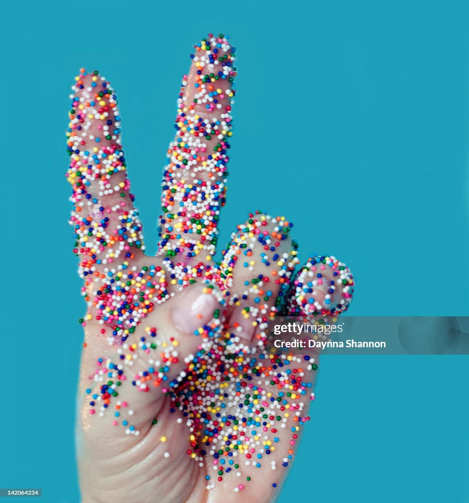 Candy coated peace sign