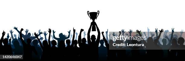 crowd (people are complete and moveable- clipping path hides legs) - winners podium people stock illustrations