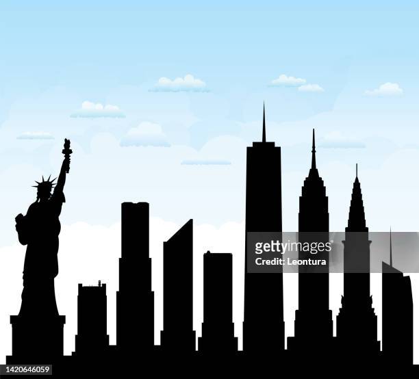illustrazioni stock, clip art, cartoni animati e icone di tendenza di new york (tutti gli edifici sono spostabili e completi) - empire state building