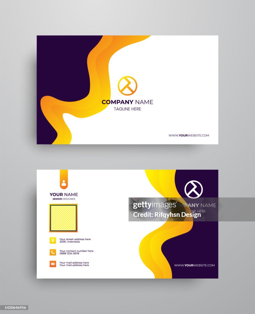 Modern Business Card with Two Sides Card. Company card.