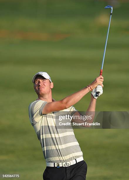 Chris Wood of England plays a shot during the first round of the Sicilian Open at Verdura Golf and Spa Resort on March 29, 2012 in Sciacca, Italy.