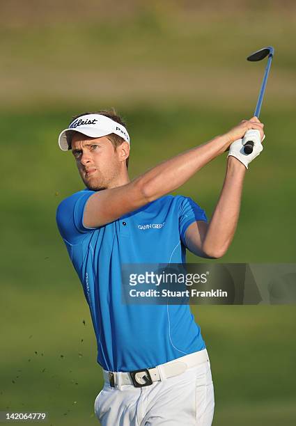 Jamie Moul of England plays a shot during the first round of the Sicilian Open at Verdura Golf and Spa Resort on March 29, 2012 in Sciacca, Italy.