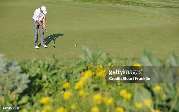 Peter Lawrie of Ireland putts during the first round of the Sicilian Open at Verdura Golf and Spa Resort on March 29, 2012 in Sciacca, Italy.
