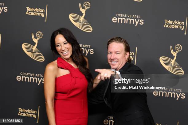 Joanna Gaines and Chip Gaines attend the 2022 Creative Arts Emmys at Microsoft Theater on September 03, 2022 in Los Angeles, California.