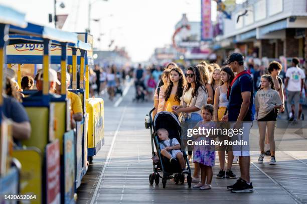 The Wildwood boardwalk is filled with visitors during Labor Day Weekend on September 03, 2022 in Wildwood, New Jersey.