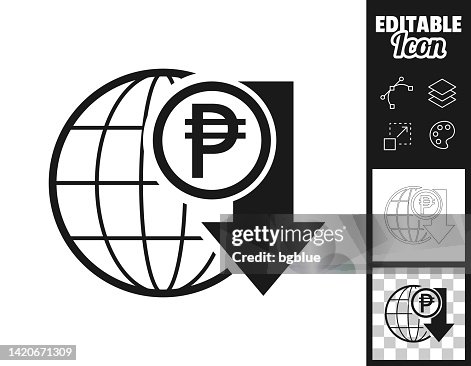 Peso rate decrease. Icon for design. Easily editable Peso rate decrease. Icon for design. Easily editable