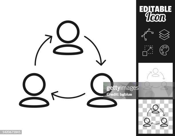 team management. icon for design. easily editable - three people icon stock illustrations