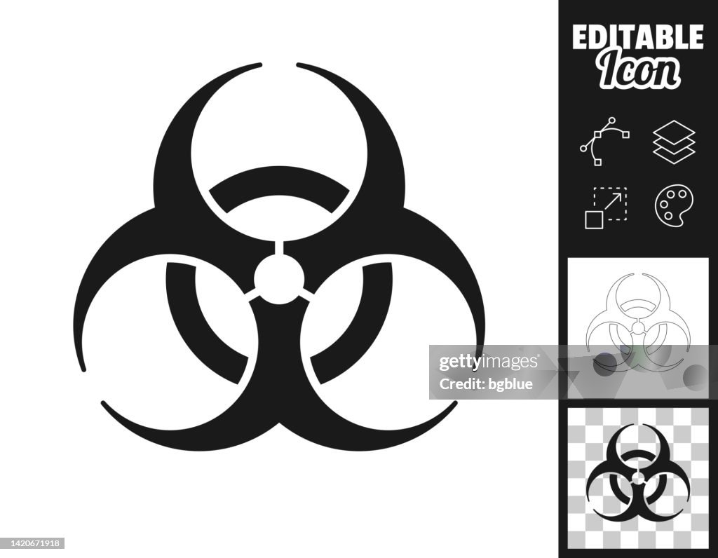 Biological hazard symbol. Icon for design. Easily editable