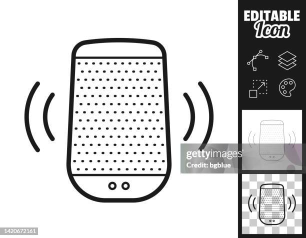 smart speaker - voice assistant. icon for design. easily editable - virtual assistant stock illustrations