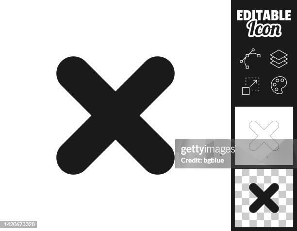 ilustrações de stock, clip art, desenhos animados e ícones de cross mark. icon for design. easily editable - letra x