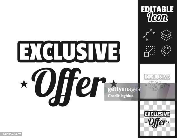 bildbanksillustrationer, clip art samt tecknat material och ikoner med exclusive offer. icon for design. easily editable - exclusive offer