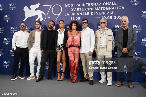 Francesco Di Leva, Francesco Patane, director Pippo Mezzapesa, Elodie, Lidia Vitale, Brenno Placido, Tommaso Ragno and Michele Placido attend the...