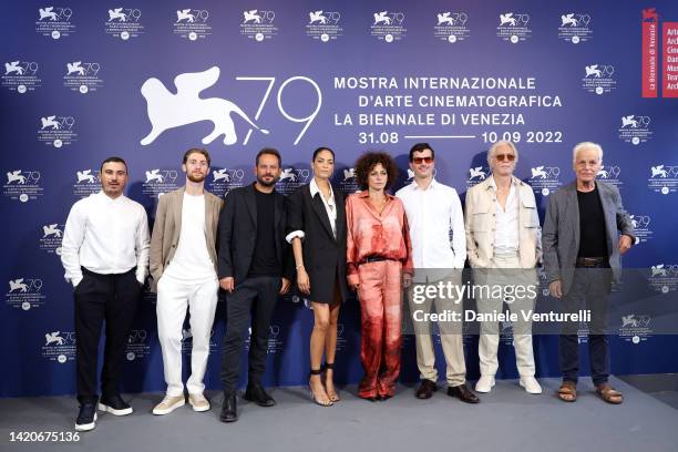 Francesco Di Leva, Francesco Patane, director Pippo Mezzapesa, Elodie, Lidia Vitale, Brenno Placido, Tommaso Ragno and Michele Placido attend the...