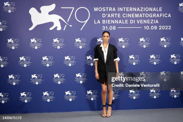 Elodie attends the photocall for "Ti Mangio Il Cuore" at the 79th Venice International Film Festival on September 04, 2022 in Venice, Italy.