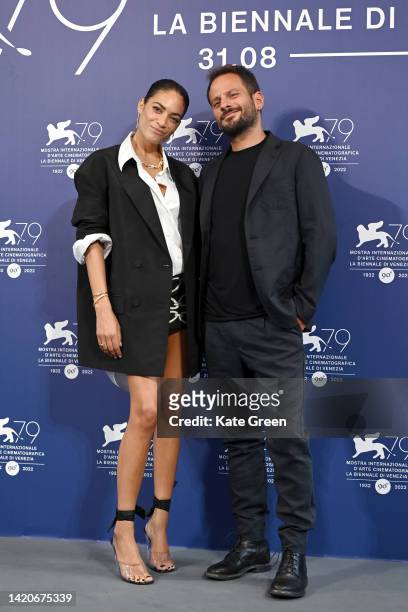 Elodie and director Pippo Mezzapesa attend the photocall for "Ti Mangio Il Cuore" at the 79th Venice International Film Festival on September 04,...