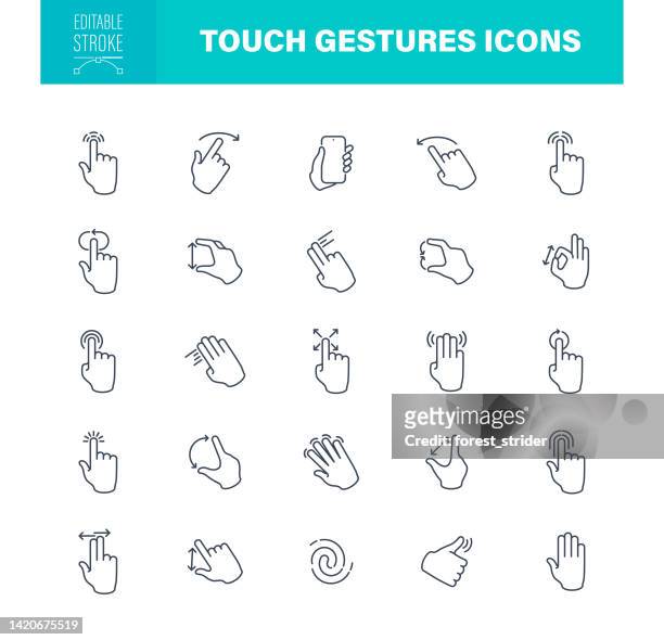 bildbanksillustrationer, clip art samt tecknat material och ikoner med touch gestures icons - pinching