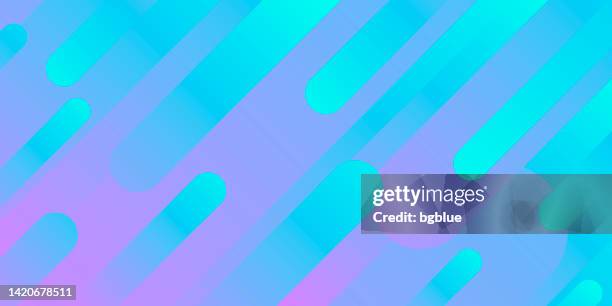 abstract design with geometric shapes - trendy blue gradient - pink and turquoise background stock illustrations