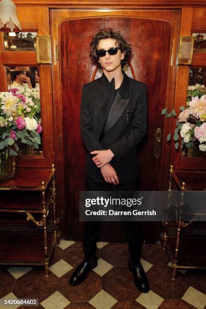 Timothée Chalamet attends the British Vogue Celebrates Vogue Darlings party at Venice Film Festival in partnership with Cartier on September 03, 2022...