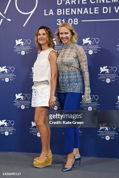 Cinzia Rutson and director Monica Dugo attend the photocall for the "Biennale College Cinema" at the 79th Venice International Film Festival on...