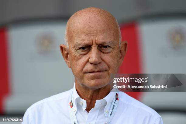 President of US Cremonese Paolo Rossi during the Serie A match between US Cremonese and US Sassuolo at Stadio Giovanni Zini on September 04, 2022 in...