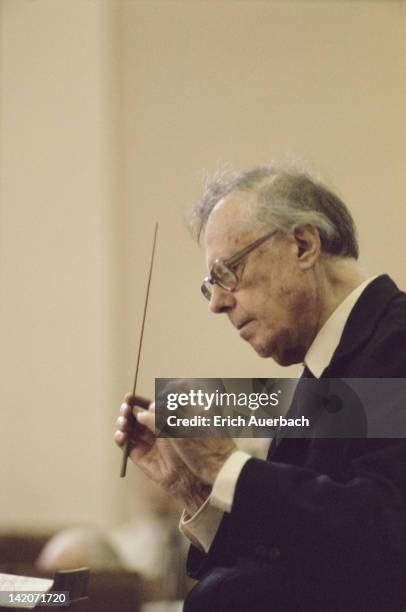 Austrian conductor Karl Bohm , circa 1975.