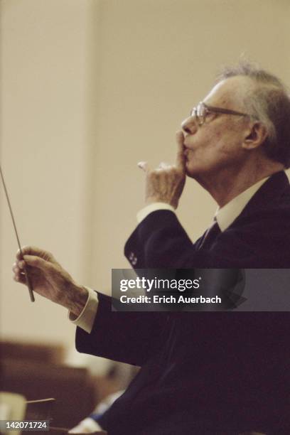 Austrian conductor Karl Bohm , circa 1975.