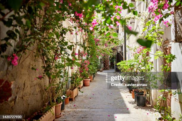 beco residencial na histórica al-balad, arábia saudita - jiddah - fotografias e filmes do acervo