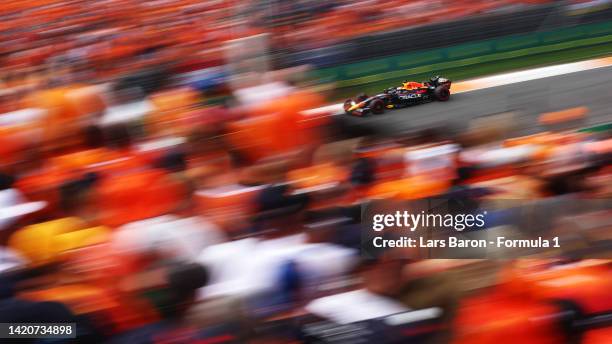 Max Verstappen of the Netherlands driving the Oracle Red Bull Racing RB18 on track during the F1 Grand Prix of The Netherlands at Circuit Zandvoort...