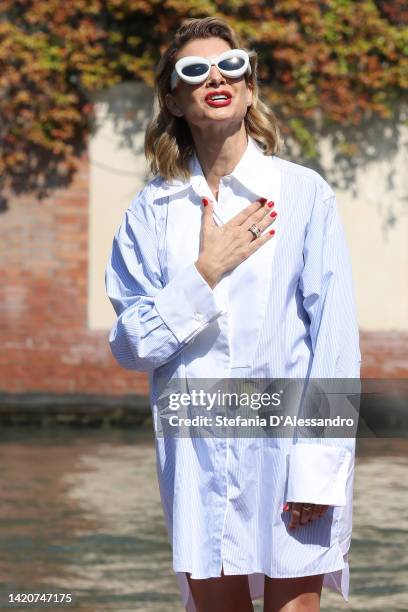 Najwa Nimri is seen during the 79th Venice International Film Festival on September 04, 2022 in Venice, Italy.