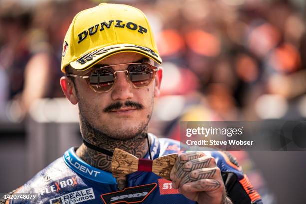 Moto2 rider Aron Canet of Spain and Flexbox HP40 at parc ferme during the race of the MotoGP Gran Premio Gryfyn di San Marino e della Riviera di...