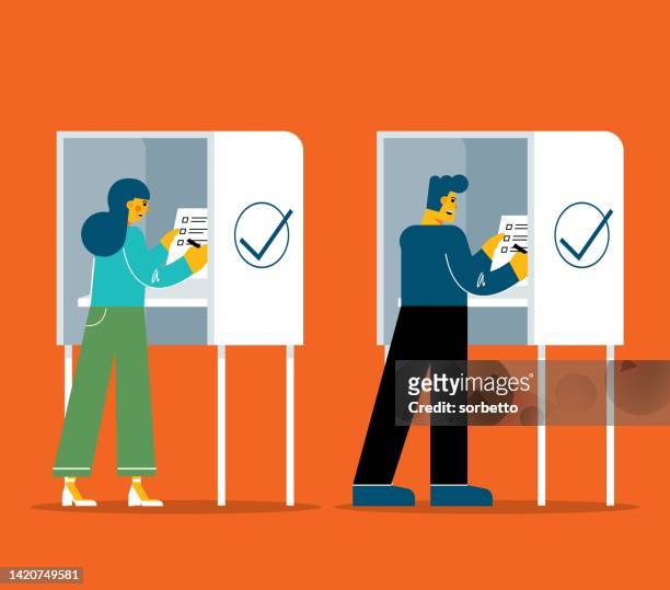 polling place - presidential candidate stock illustrations