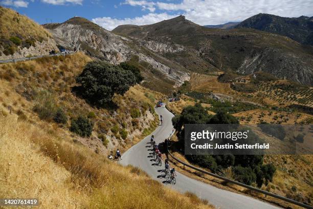 General view of the chase group competing to climb the Sierra Nevada during the 77th Tour of Spain 2022, Stage 15 a 152,6km stage from Martos to...