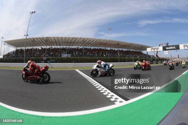 The MotoGP riders star form the grid during the MotoGP race during the MotoGP Of San Marino - Race at Misano World Circuit on September 04, 2022 in...