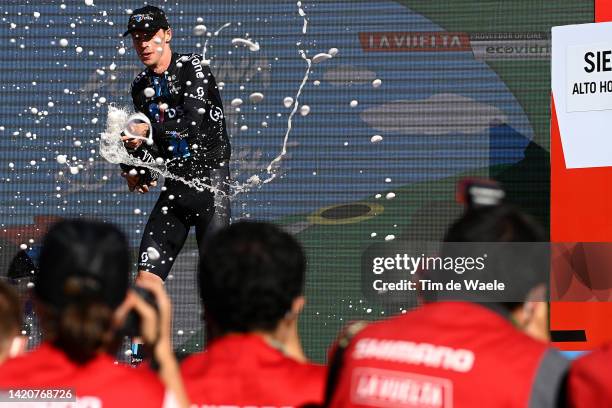 Thymen Arensman of Netherlands and Team DSM celebrates winning the Stage on the podium ceremony after the 77th Tour of Spain 2022, Stage 15 a 152,6km...