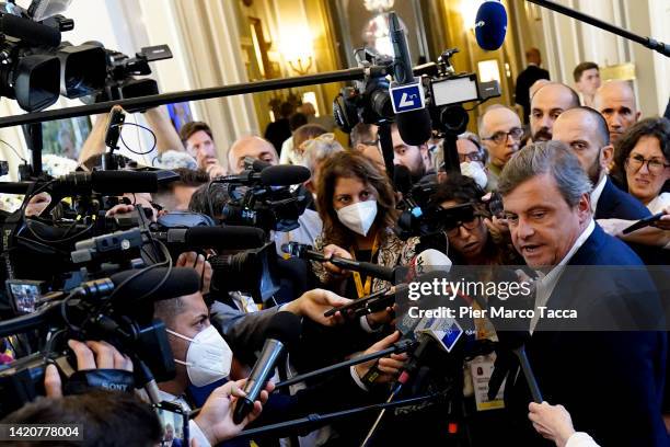 Carlo Calenda attends the 48th edition of Economic Forum of Cernobbio on September 04, 2022 in Cernobbio, Italy.