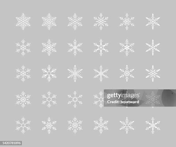 snowflake line icons. editable stroke. - new refrigerator stock illustrations