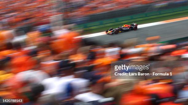 Max Verstappen of the Netherlands driving the Oracle Red Bull Racing RB18 on track during the F1 Grand Prix of The Netherlands at Circuit Zandvoort...
