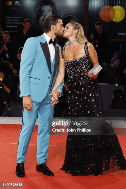 Mariano Di Vaio and Eleonora Brunacci Di Vaio attend "The Whale" & "Filming Italy Best Movie Achievement Award" red carpet at the 79th Venice...