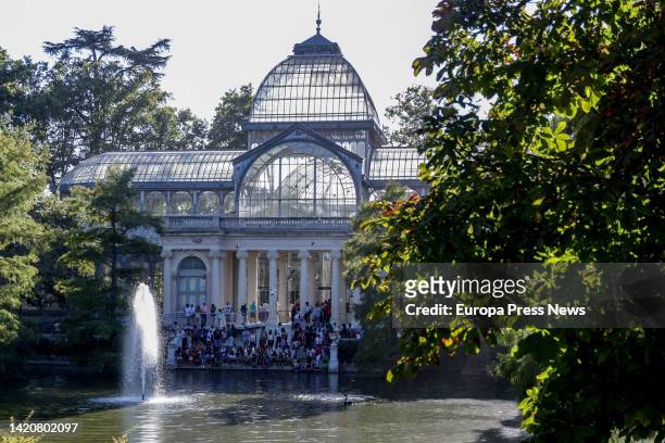 View of the glass palace in the Retiro Park, on September 4 in Madrid, Spain. A survey conducted online by the portal 'musement' has credited the...